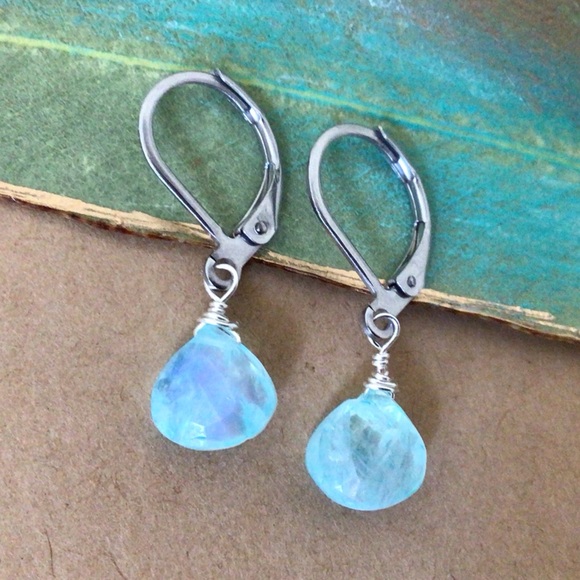 Hand Crafted Jewelry - Natural Aquamarine Sundance Charm Earrings